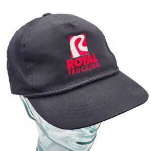 Royal Trucking Embroidered Black Adjustable Strap Hat Yupoong